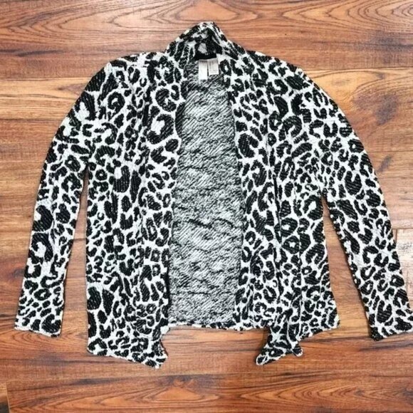 Forever 21 Junior's Animal Print Long Sleeve Open Sweater Cardigan Small S - Picture 1 of 5